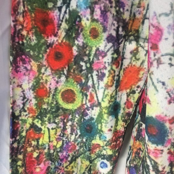 *HOST PICK* Misslook Pullover Top Womens Large Long Sleeve Blouse White Flower - Picture 8 of 16